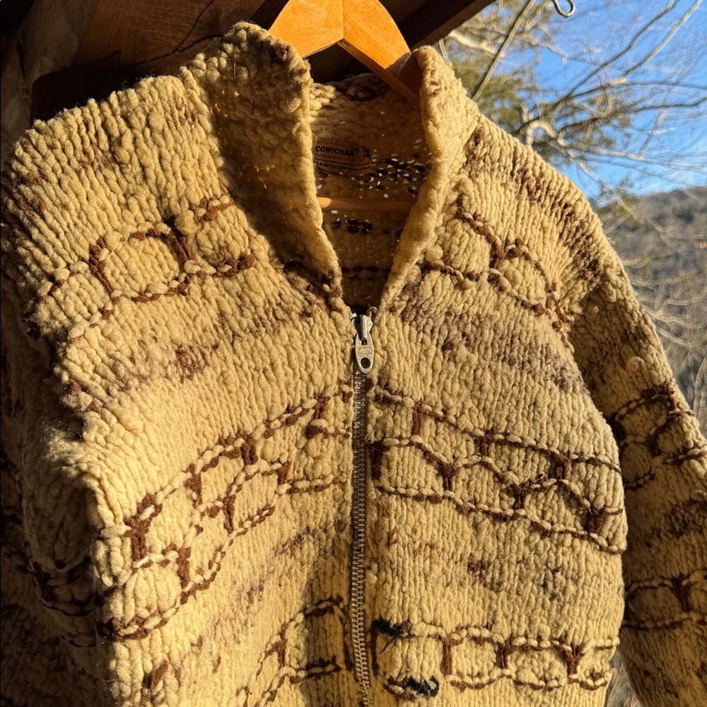 Vintage Cowichan zippered sweater 50s